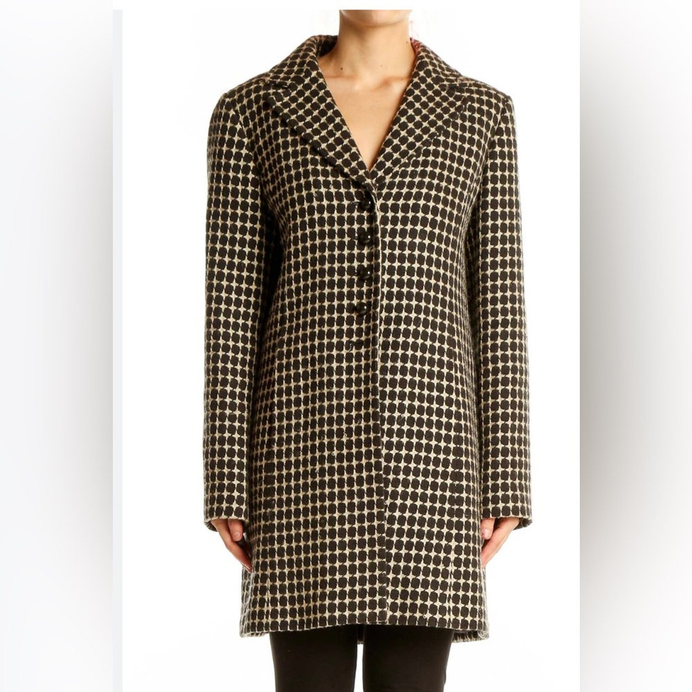 Ann Taylor Black and Tan Polka Dot Coat Size 4